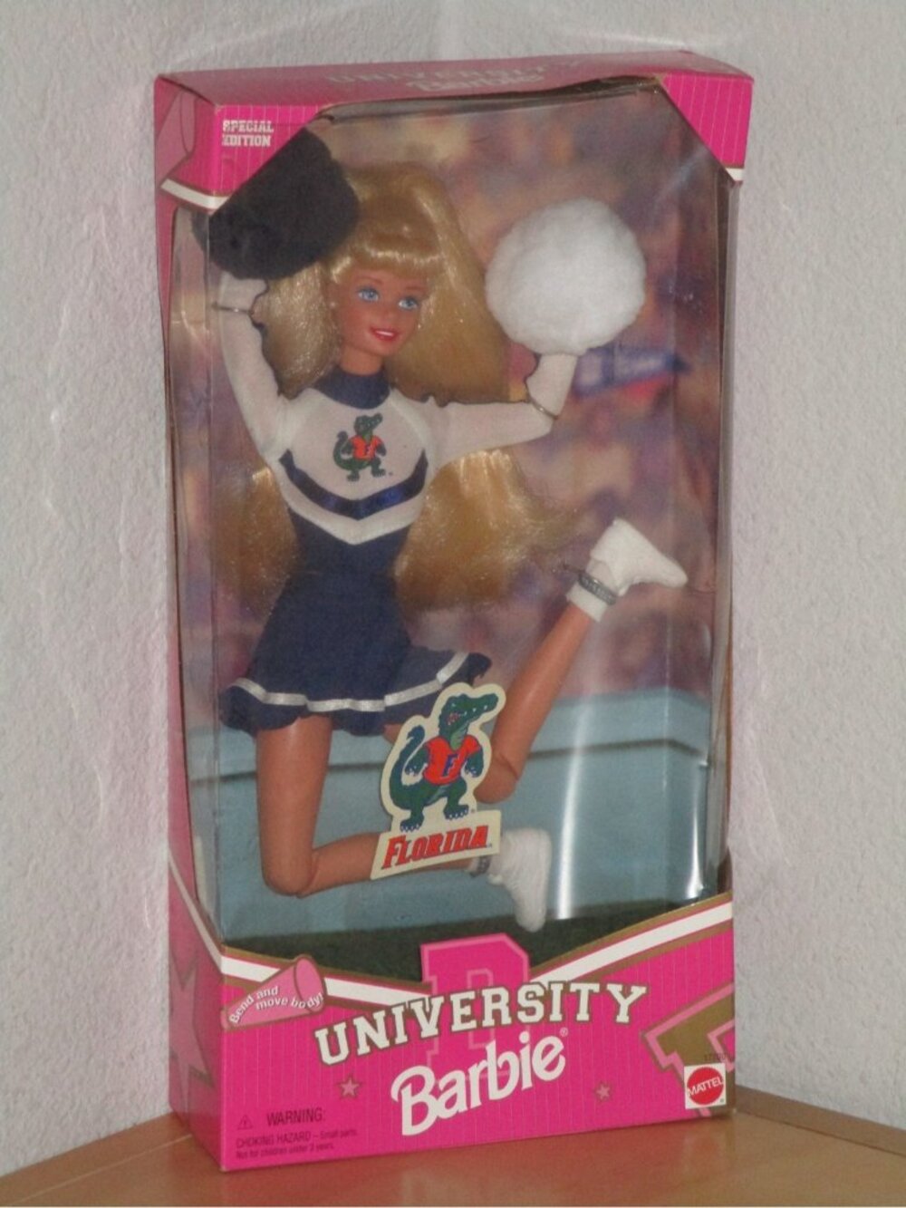 Barbie University Florida Gators Special Doll Damaged Box Doll is New Condition